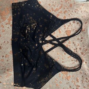NWOT JoyLab Black and copper Star Print Bra